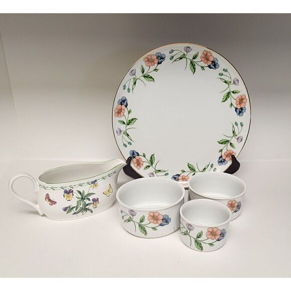 VILLEROY & BOCH Amapola Dinnerware Servingware Teacups Saucers Platter 28 PCS - Picture 3 of 11